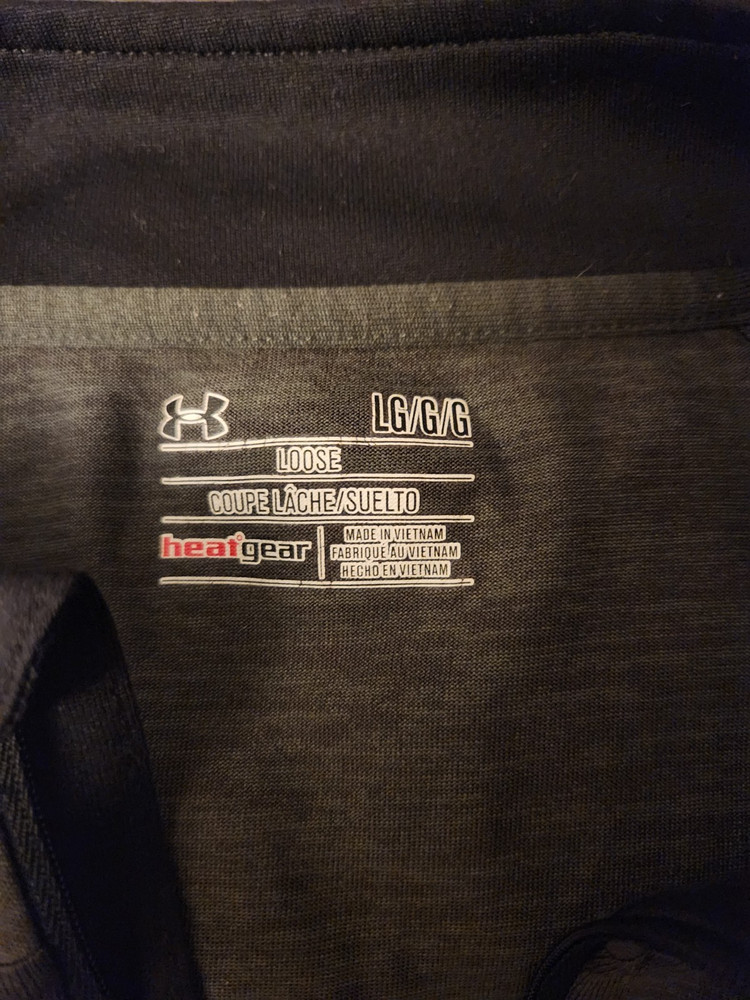Men's Under Armour Heat Gear Long Sleeve Zip Front-Carbon Hthr/Black