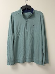 Vineyard Vines Pullover Mens Large Sea Foam Green Quarter 1/4 Zip Long Sleeve