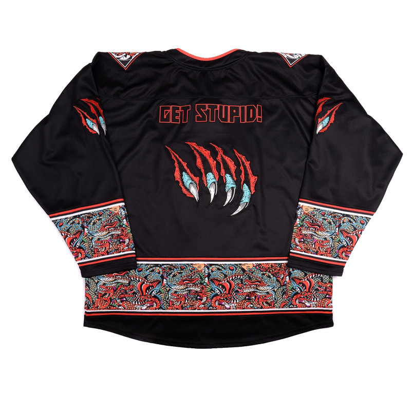 Excision Get Stupid Rex Dino Hockey Jersey Men's Size 4XL EDM DJ gallery