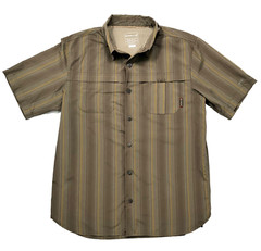 Merrell Opti-Wick UPF 50+ Vented S/S Button Up Shirt Green Performance, Men’s M