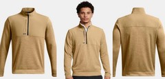 UNDER ARMOUR mens $80 Men’s UA Drive Storm SweaterFleece ½ Zip beige size XL #76