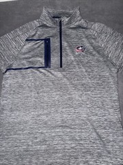 EUC Mens Levelwear Columbus Bluejackets LS 1/4 Zip Pullover, Gray, Size Large