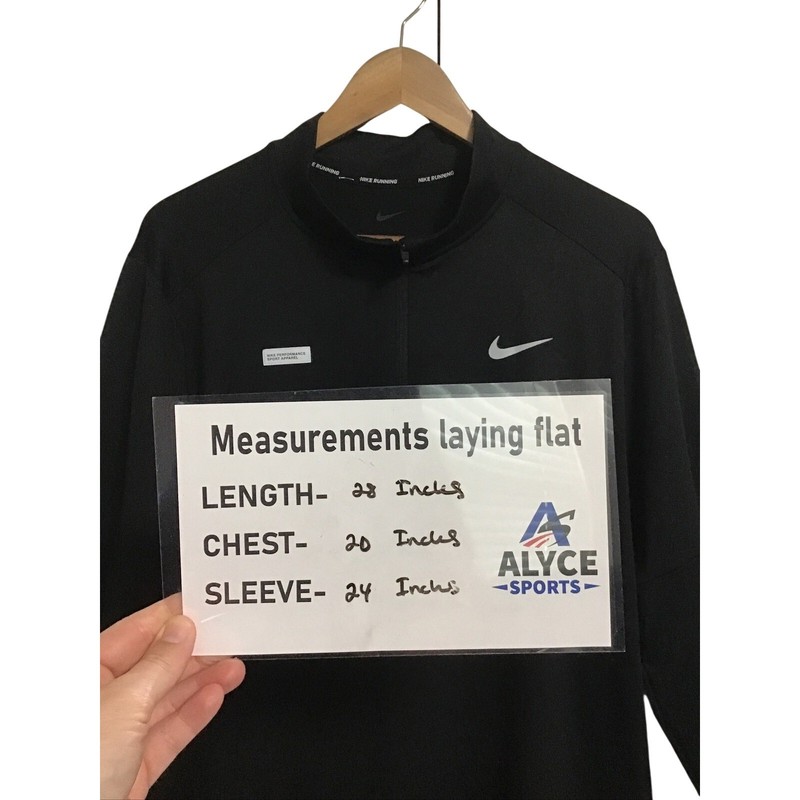 Nike 1/4 Zip Running Top Mens Medium Black Dri-FIT FB8558-010 Reflective Graphic gallery