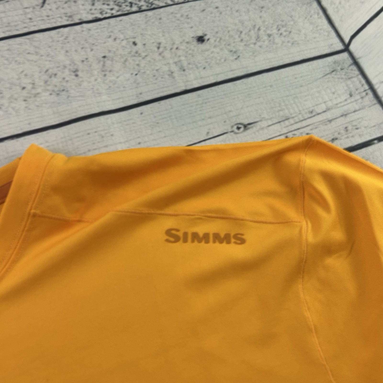 SIMMS Solarflex Long Sleeve Athletic Fishing Outdoor Shirt Men's XL Yellow Gold gallery