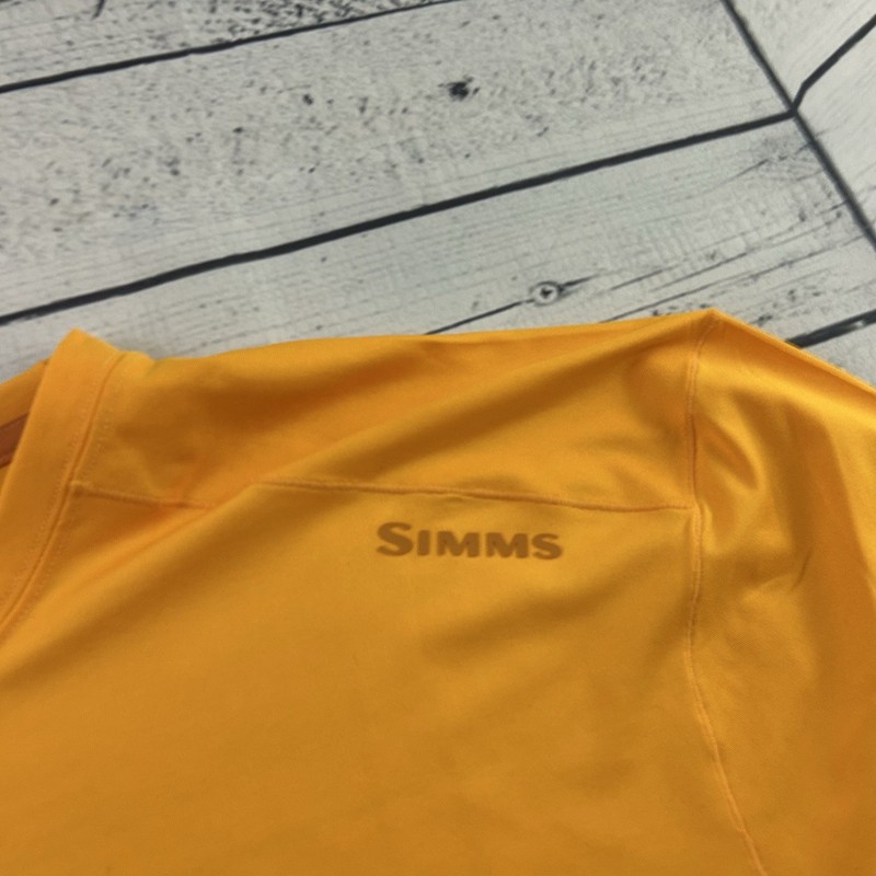 SIMMS Solarflex Long Sleeve Athletic Fishing Outdoor Shirt Men's XL Yellow Gold gallery