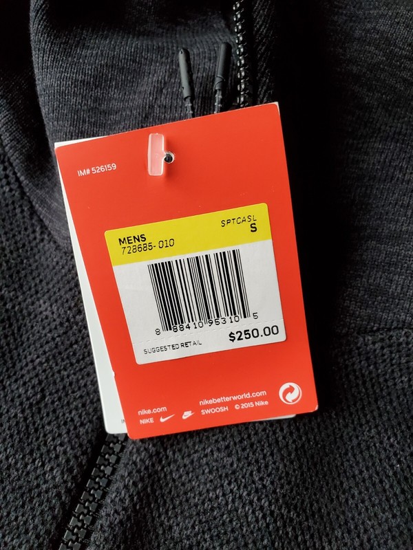 NEW Nike Tech Knit Windrunner Black Anthracite Men Sz Small 726685-010 gallery