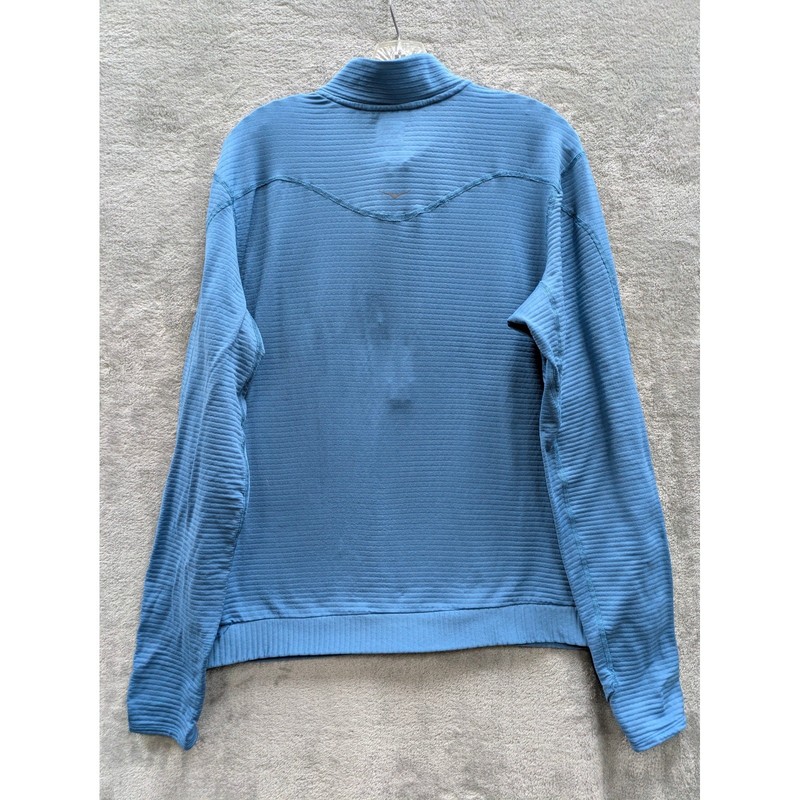 Gorpcore 1/4 Zip Pullover Mens Large Hoka One One Blue Textured Grid Fleece gallery