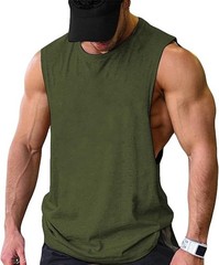 Men Workout Tank Top Gym Bodybuilding Sleeveless Muscle T Shirts Cut Off Shirts