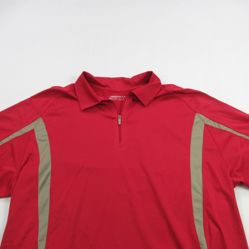 Nike Shirt Mens Large 1/4 Zipper Pullover Short Sleeve Red Lightweight Fitdry gallery