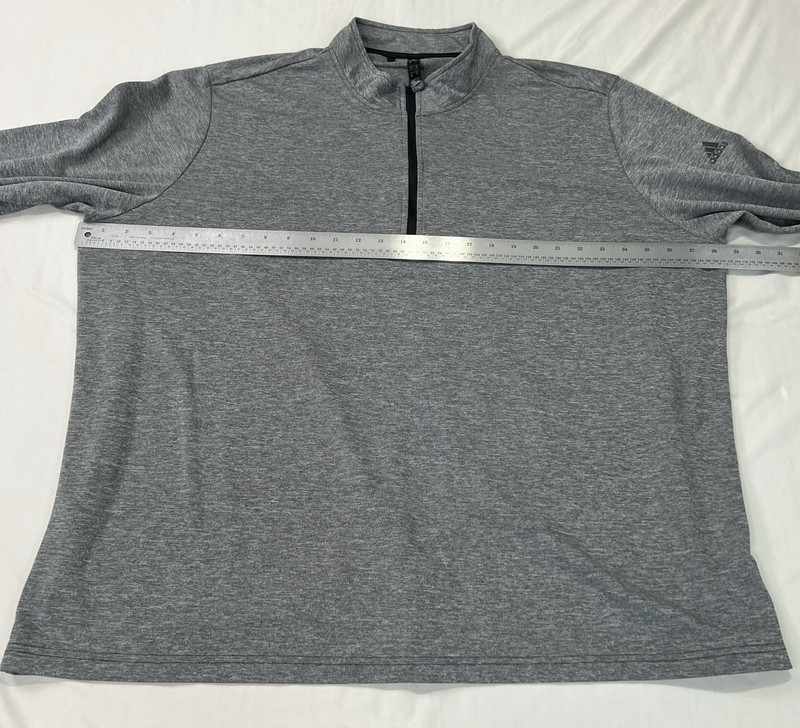 Adidas Shirt Mens 3XL Gray Breathable Stretch Quarter Zip Soccer Long Sleeve gallery