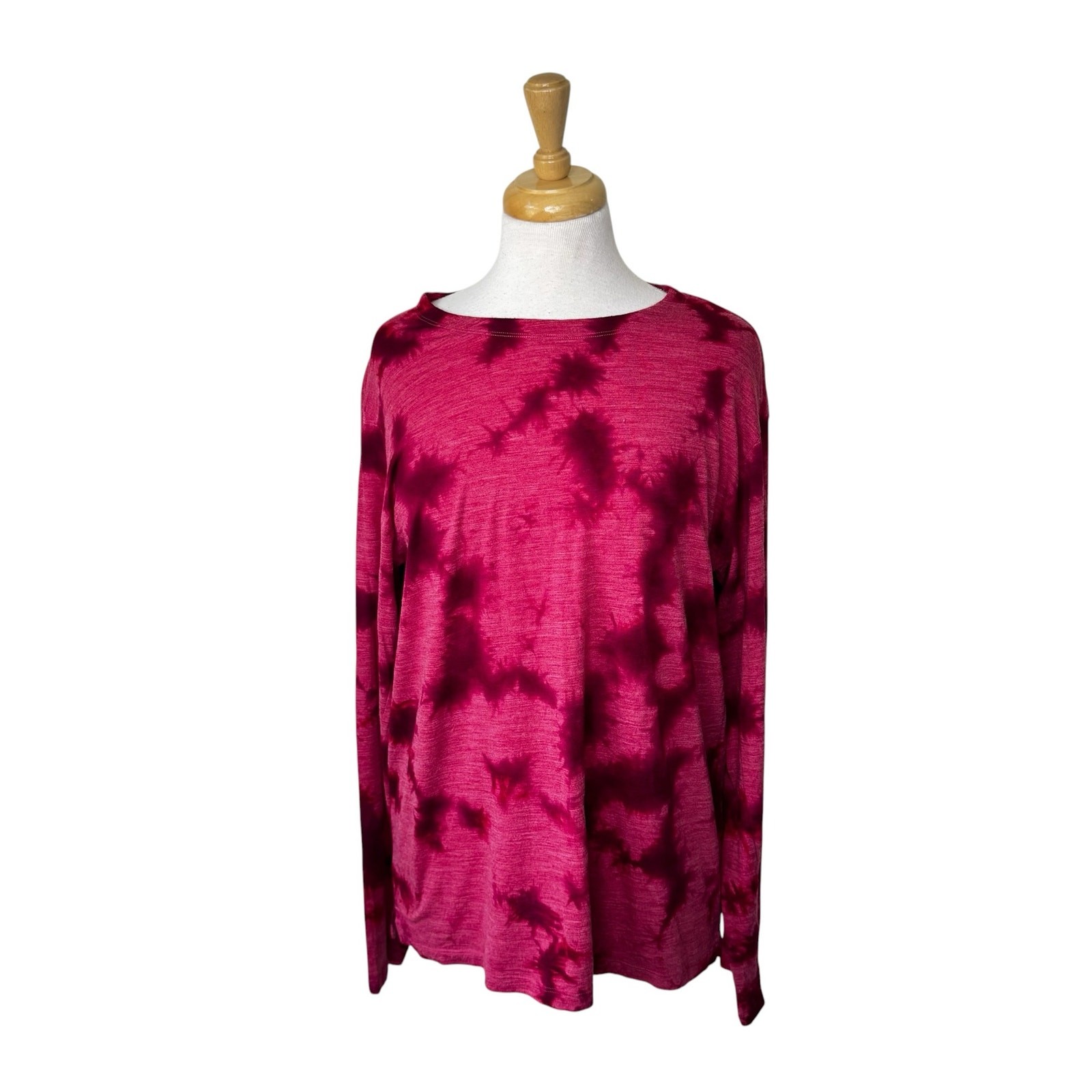 Lululemon lab Wool-Blend Tie Dye Long Sleeve Shirt Mimic Tie Dye Pink Wild Berry gallery