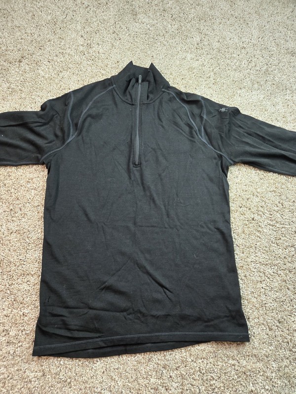 Smartwool 1/2 Zip Pullover Mens Large Black 250 Merino Wool Long Sleeve Mock gallery