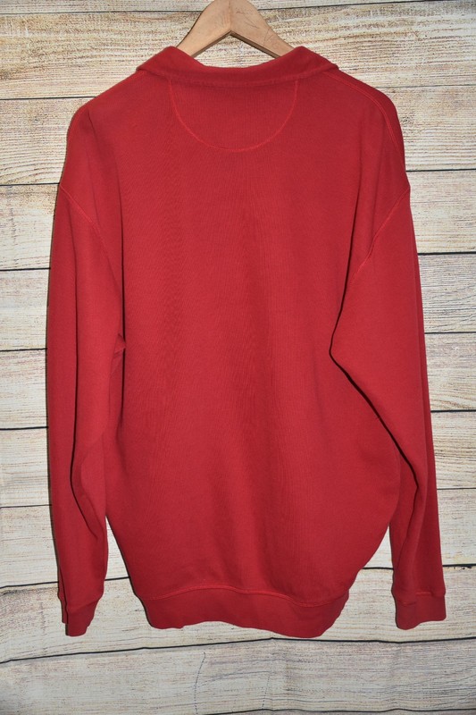 MENS KIRKLAND SIGNATURE M RED ZIP COLLAR HENLEY TEXTURED L/S BASIC SHIRT gallery