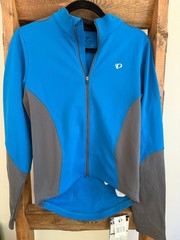 NWT Cycling Jersey Pearl Izumi Thermal Jacket Mens S Blue Black Long Sleeve Zip