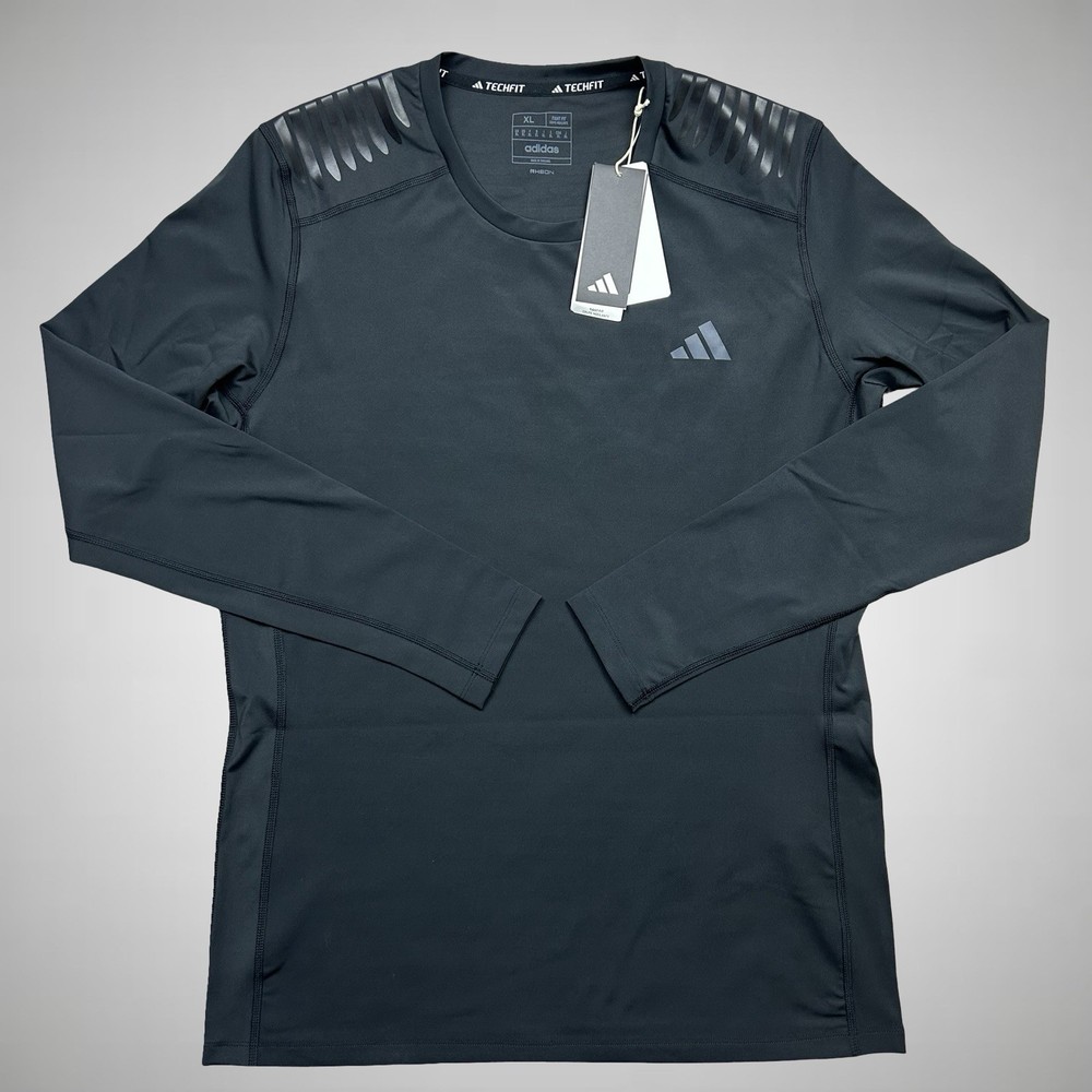 $120 Adidas Techfit Control Rheon Black Training Shirt Men's Size XL HS9814 NEW