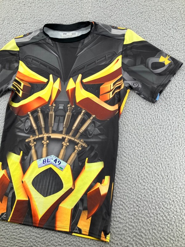 Under Armour Shirt Mens Large Gray Transformers Bumblebee Heatgear Authentic Tee gallery