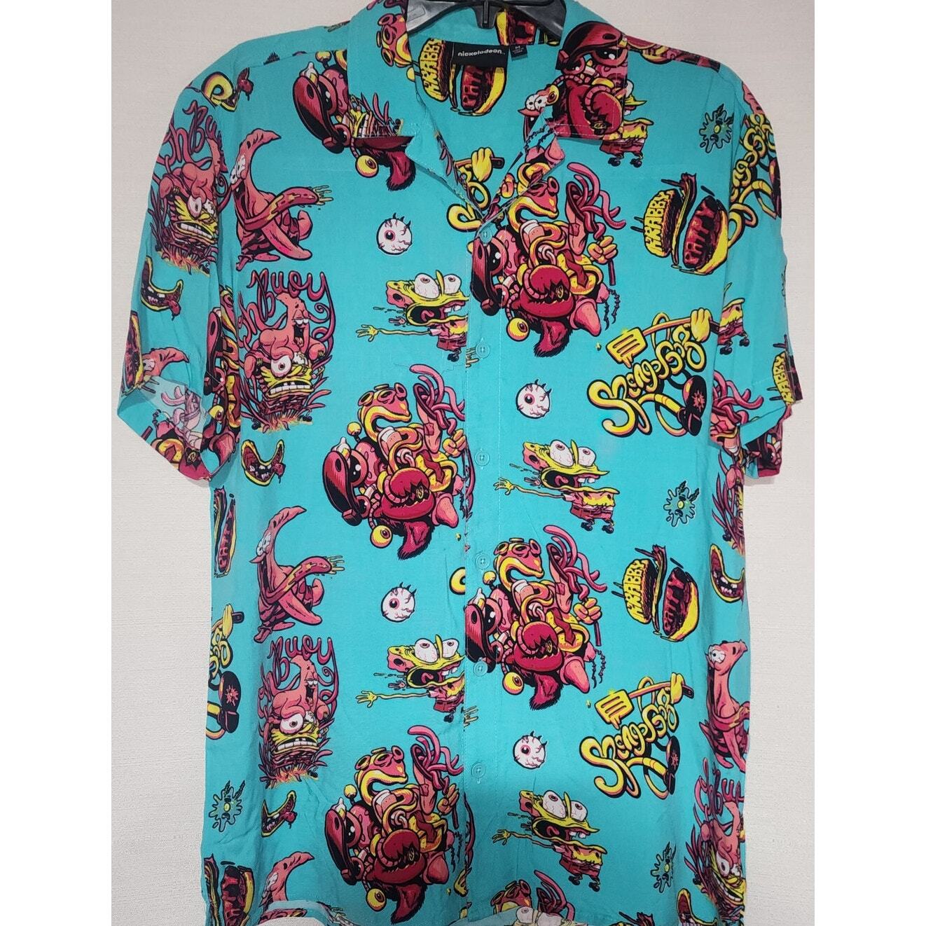 Sponge Bob and Patrick button-up shirt Men's size medium gallery