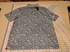 MENS 2XL STEEL BLUE BLACK CLOVER FITTED TALKING STICK RESORT POLO SHIRT – NWT