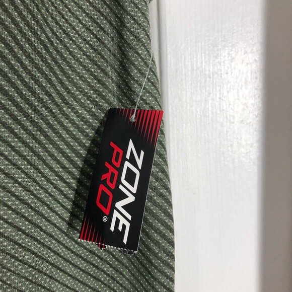 Zone pro green stripe sheer muscle tank top shirt L gallery