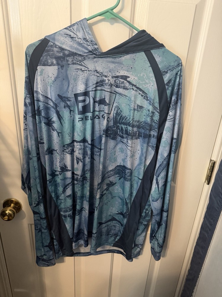 VAPOR TEK HIGH PERFORMANCE OFFSHORE GEAR 2XL 100% POLYESTER LONG SLEEVE W/HOOD
