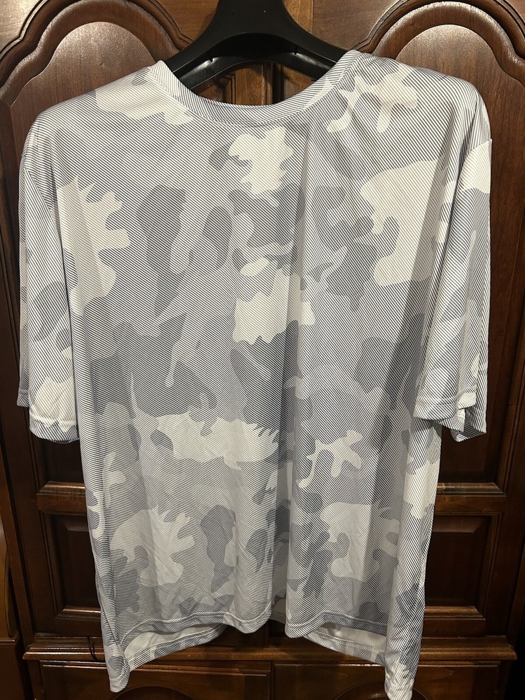 ALL SPORT MENS T-SHIRT WHITE LASER CAMO SIZE 3XL MOISTER WICKING MADE IN USA NEW