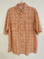 World Wide Sportsman Men’s Peach Color Fishing Shirt Short Sleeve Size Large