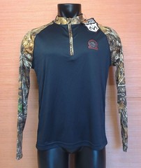 REALTREE Ocean +Coast Black 1/4 Zip Long Sleeve Performance Shirt Adult Sz Small