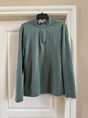 J.Crew Performance Quarter Zip Long Sleeve Stretch Large Green Athletic Pullover