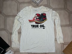 Nike Air Jordan 1 True OG Long Sleeve White Shirt Men Size Medium USED