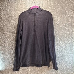 Lululemon Surge Warm M Gray Long Sleeve Sweatshirt Thumbholes Sporty Training
