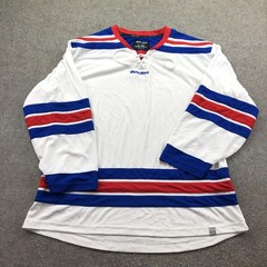 Bauer Team Jersey Mens Large White Long Sleeve Lace Up Hockey Top Performance