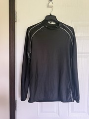Red Head black mock neck performance shirt contrast stitching- M