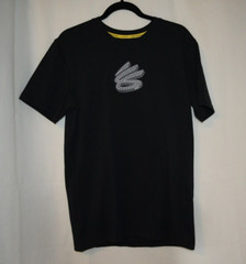 UNDER ARMOUR MEN’S CURRY LOGO HEAVYWEIGHT SHORT SLEEVE SHIRT BLACK 1376801 SZ S
