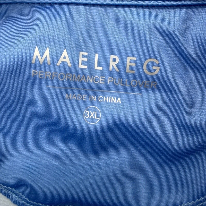 MAELREG Mens Performance Pullover 3XL Blue Camo 1/4 Zip Long Sleeve NWOT Golf gallery