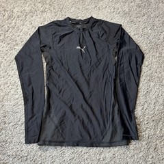 Puma Training Long Sleeve Compression Shirt Mens Small Black Stretch Performance