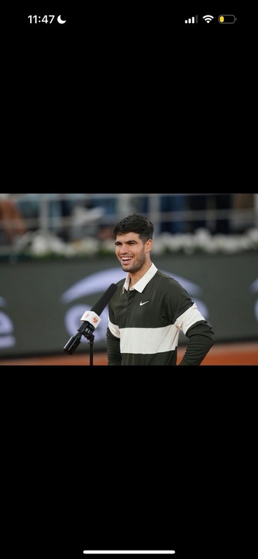 Nike Court Carlos Alcaraz Rugby Tennis Shirt French Open IB8141-355 Men's Small gallery