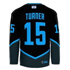 Custom Yuval Turner #15 Team Israel Hockey Jersey Black Sewn Any Names