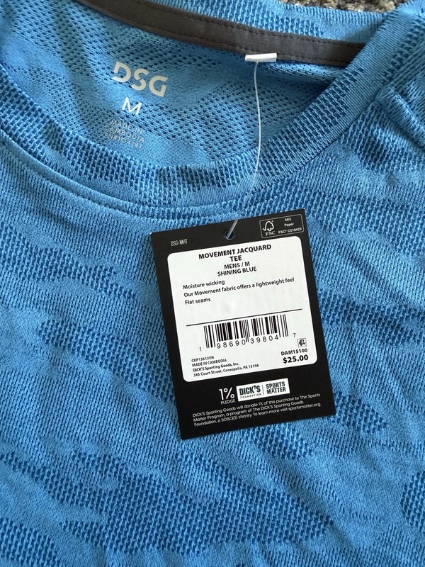 Men’s DSG Movement Jacquard Short Sleeve T Shirt Shining Blue Sz Medium NWT gallery