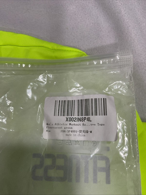 Men’s Athletic Workout Short Sleeve Fluorescent Green Tshirt Size M Runs Small gallery