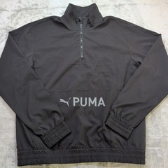 Puma Train Mens Medium 1/4 Zip Black Windbreaker Drycell Lightweight Running Gym
