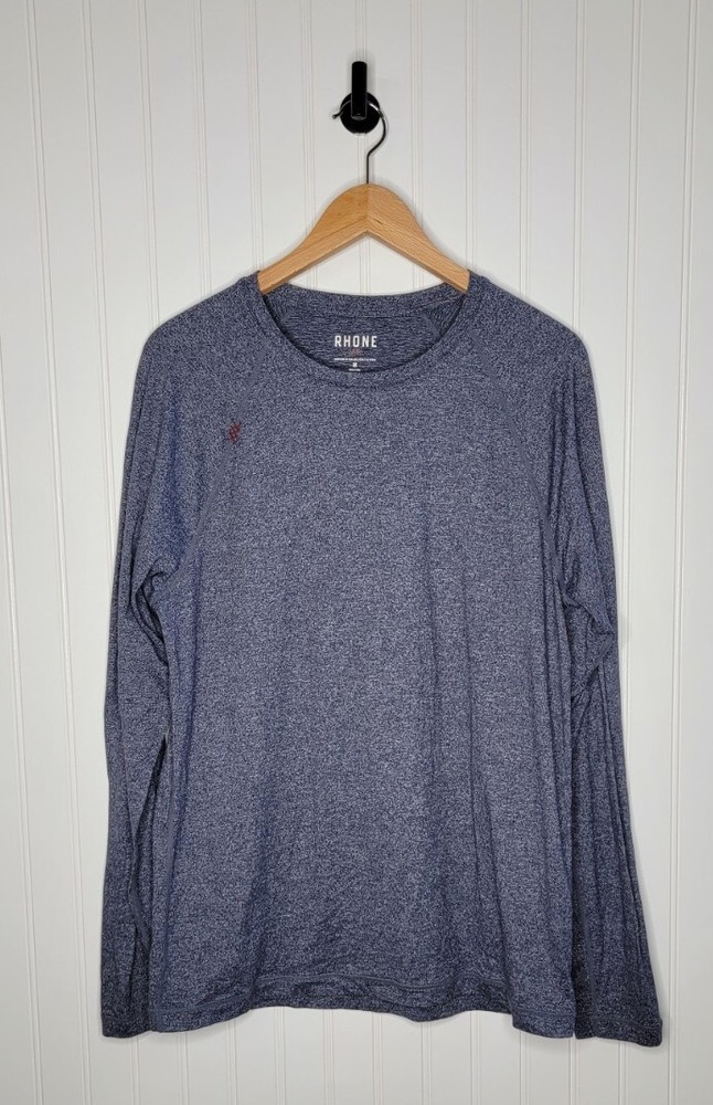Rhone Reign Long Sleeve Performance Crewneck Shirt Men's Size Medium Blue
