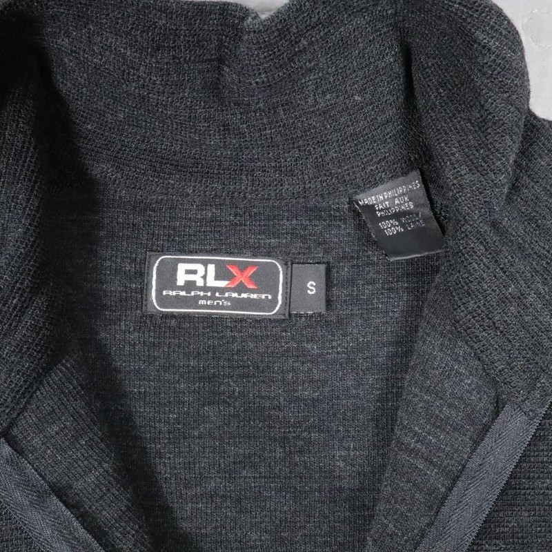 VTG RLX Ralph Lauren Wool 1/4 Zip Pullover Sweater Mens S Gray Golf Knit Padded gallery