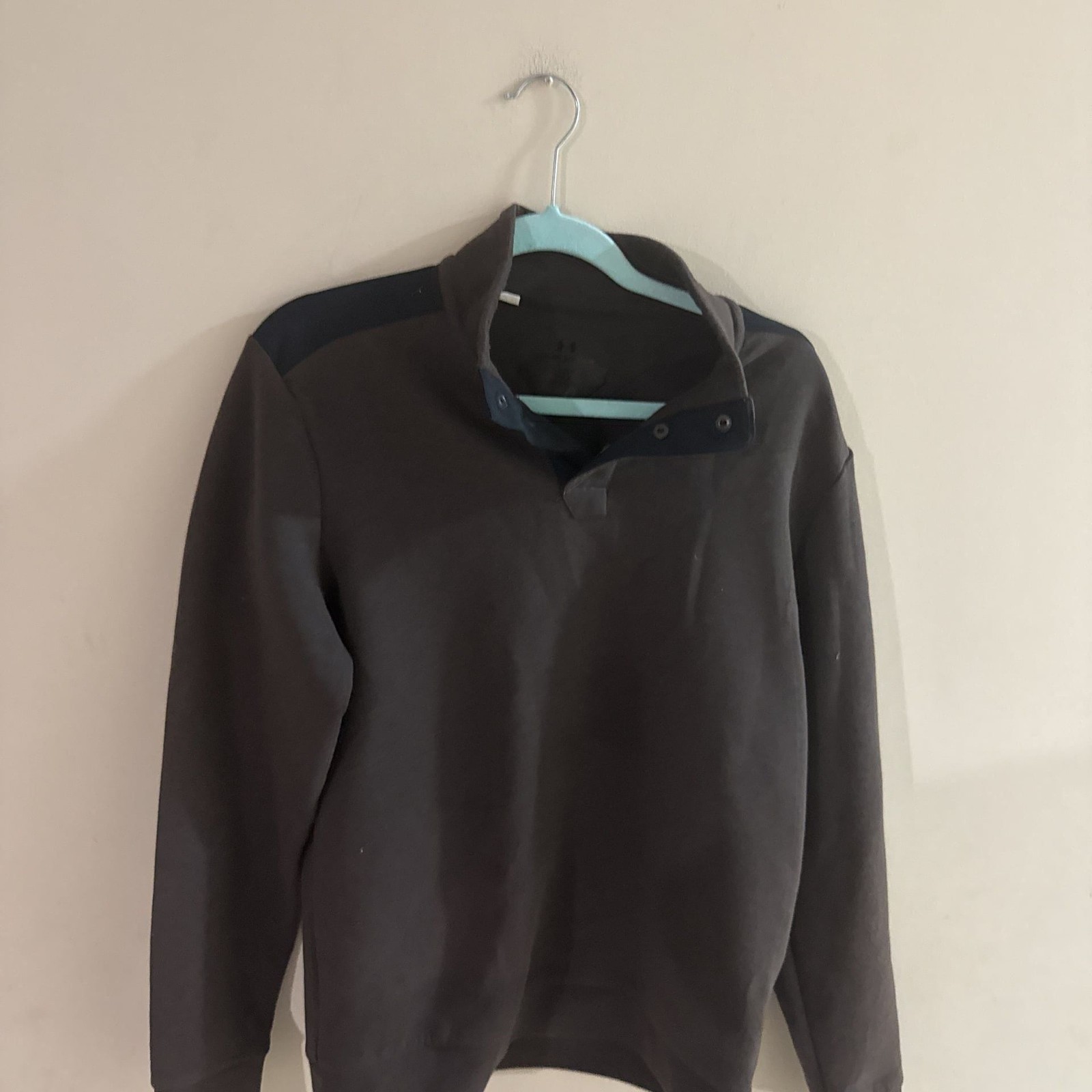 Under Armour Men's Black/Gray Snap Mock Neck Pullover M gallery