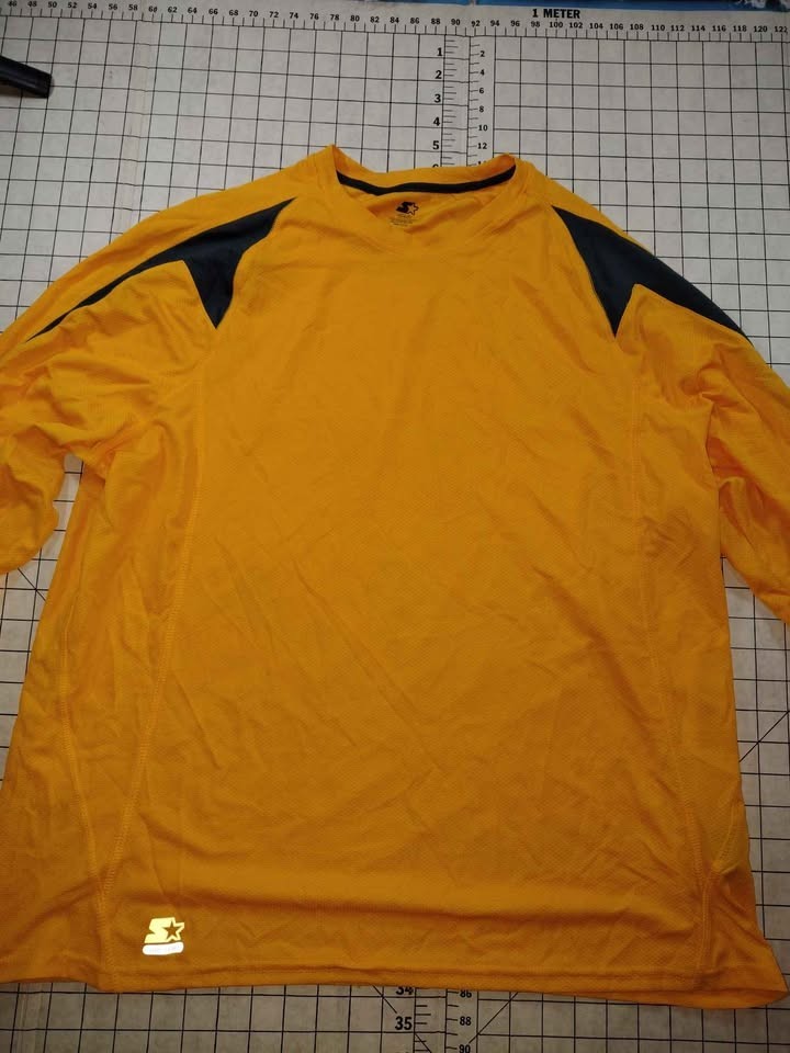 Men's Yellow Starter Dri-Star Long Sleeve Athletic Shirt Size XL