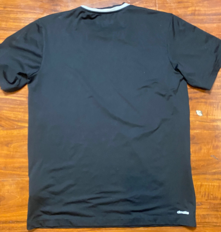 Adidas Climalite Black 3 Stripe Short Sleeve Crew Neck Shirt AGC002 SZ M gallery