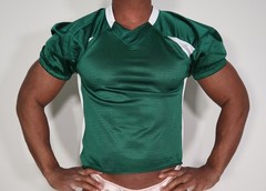 MEN’S DARK GREEN MESH FOOTBALL SHIRT (CUT HEM) MEDIUM