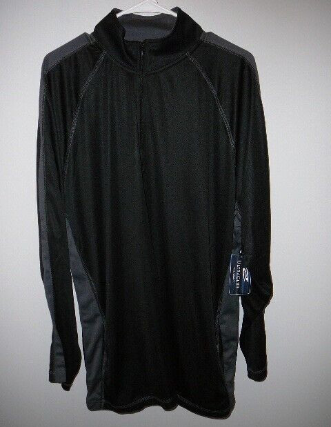 NWT-Ultra Club Cool Dry Sport 1/4 Zip Black & Gray Men's Pullover Shirt-2XL gallery