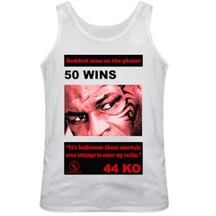 Iron Mike Tyson Baddest Man On The Planet, Boxing Vest Top, Regular Fit, White