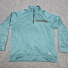 Zelos Quarterzip Pulliver Mens Medium Atletic Longsleeve Teal Green Polyester