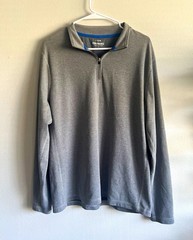 J.Crew Men’s Performance 1/4 Zip Mock Neck Long Sleeve Gray Pullover T-Shirt L